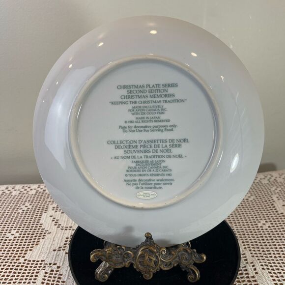 1982’ Vintage porcelain plate with 22k GOLD rims Christmas plate || Xmas tree - Picture 6 of 9